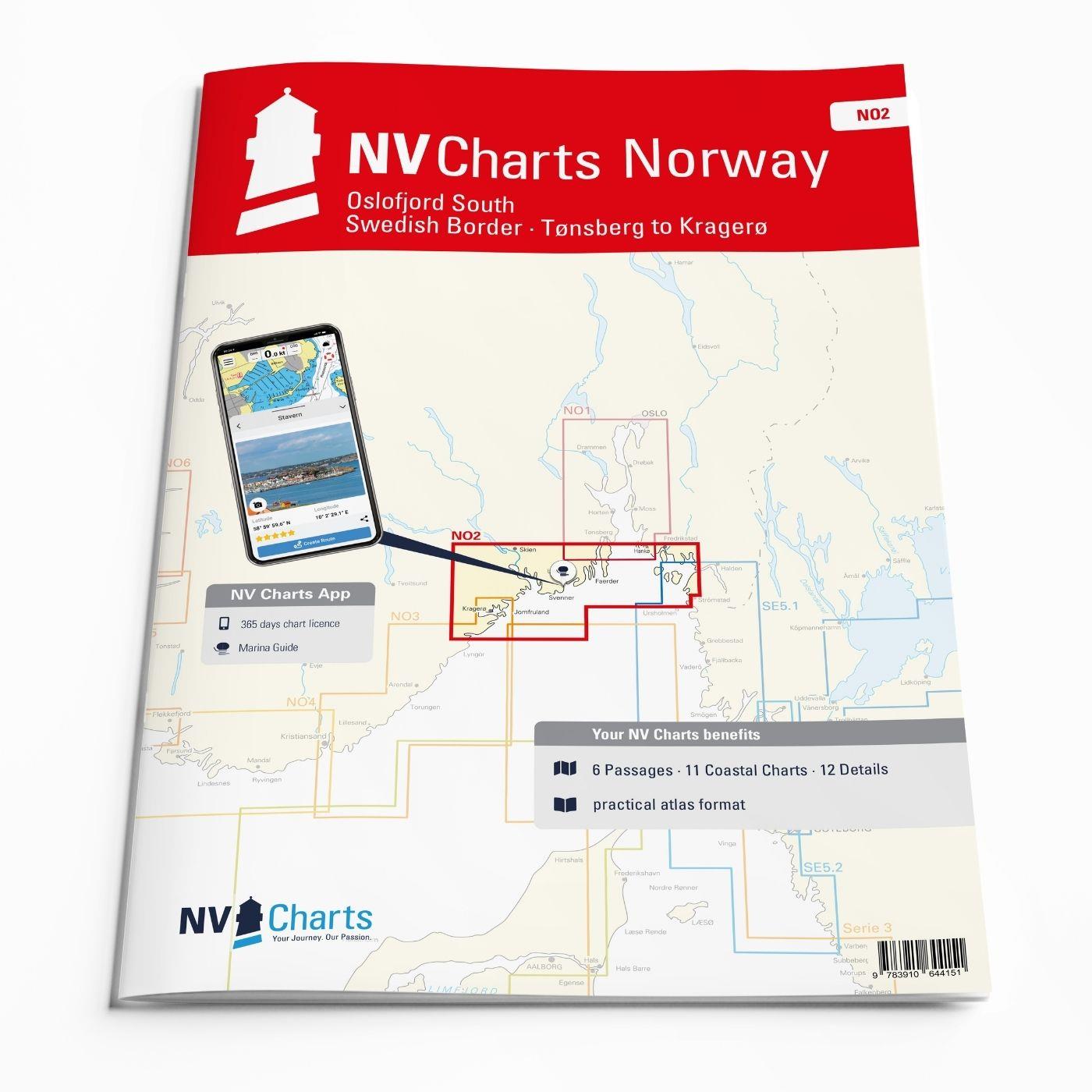 NV Charts Norway NO2 - Oslofjord Sør, Svenska Grensen til Kragerø