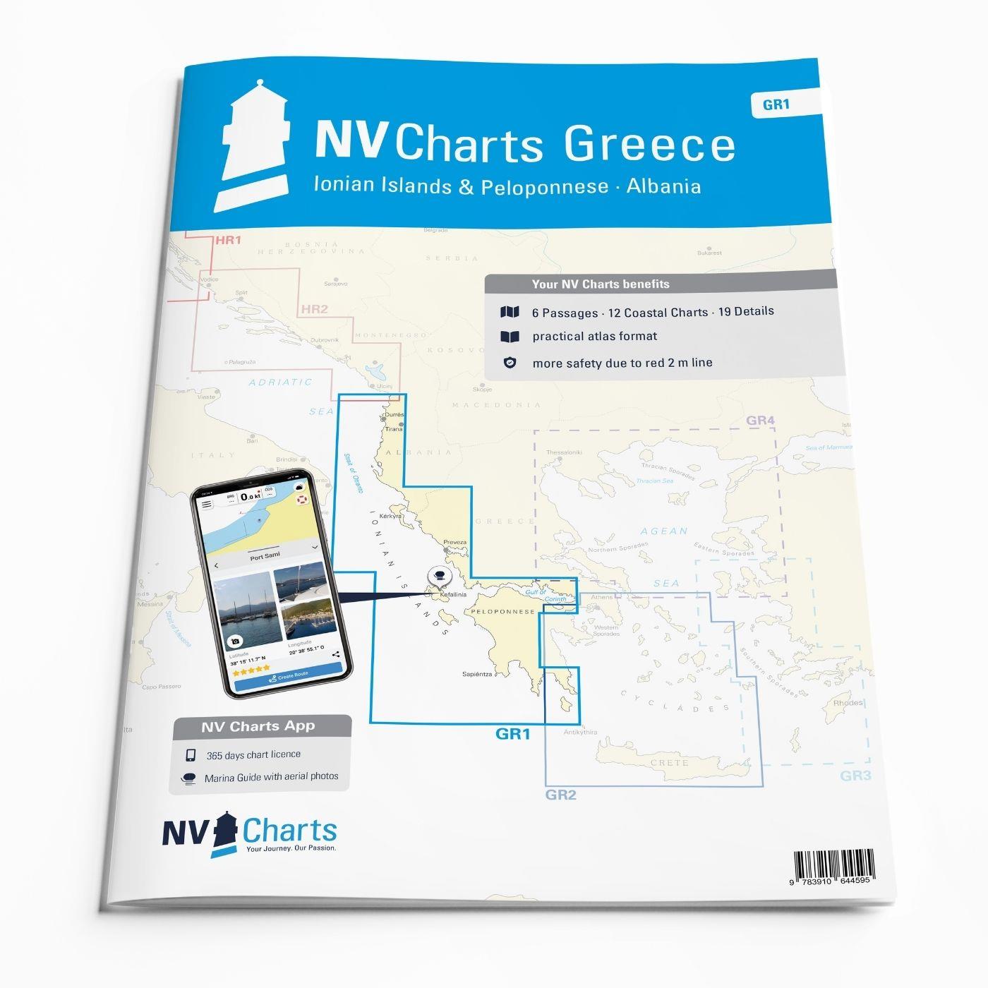 NV Charts Greece GR1 - Griechenland Ionische Inseln & Peloponnes - Albanien