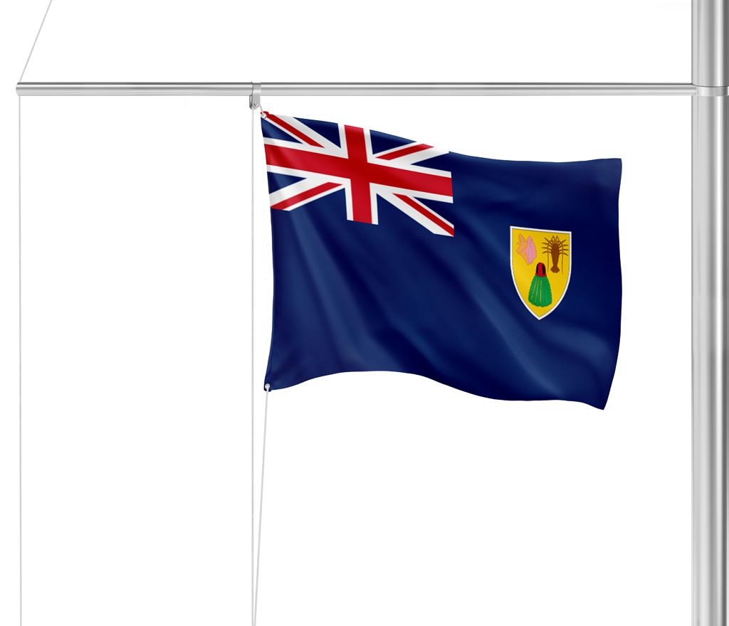 Gastlandflagge Turks & Caicos 20x30cm - Glanzpolyester -
