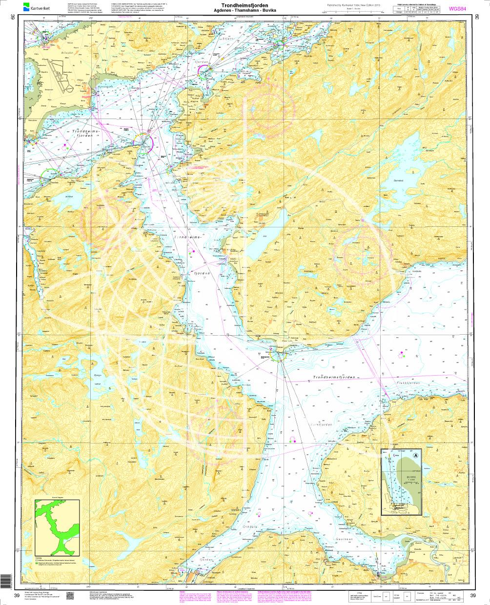 Norwegen 39 Atlantik, Trondheimsfjord mit  Agdenes - Thamshamn - Buvika