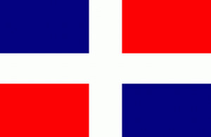 Gastlandflagge Dominikanische Republik 30x45cm - Glanzpolyester -