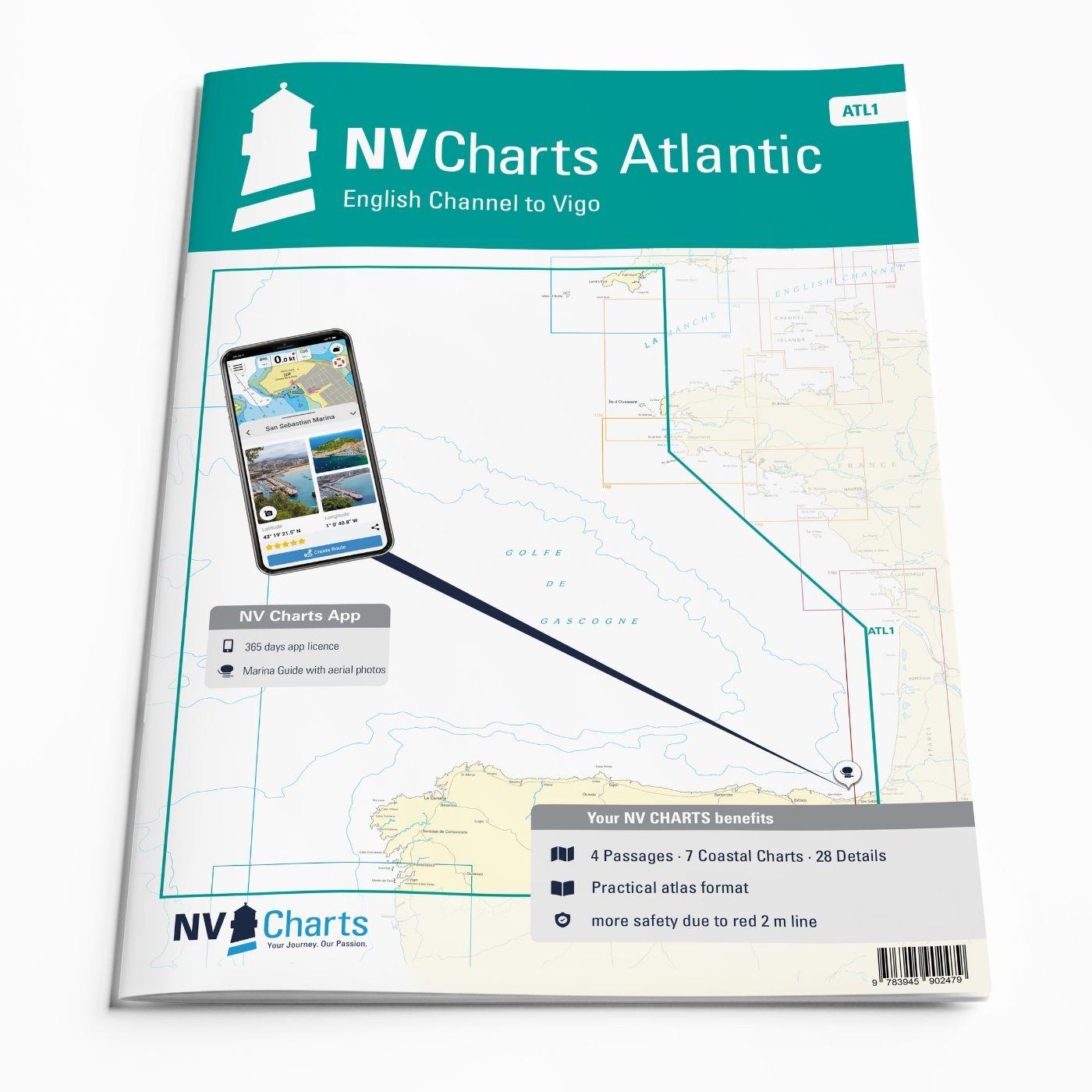 NV Charts Atlantic ATL1 - English Channel to Vigo