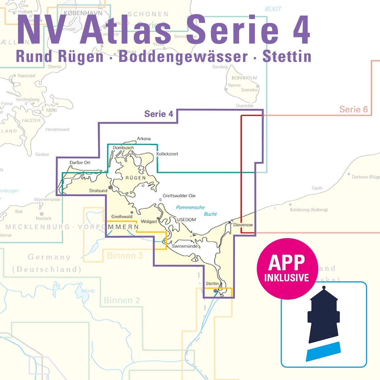 ABO - NV Charts Baltic Serie 4 Plano - Rund Rügen - Boddengewässer - Stettin