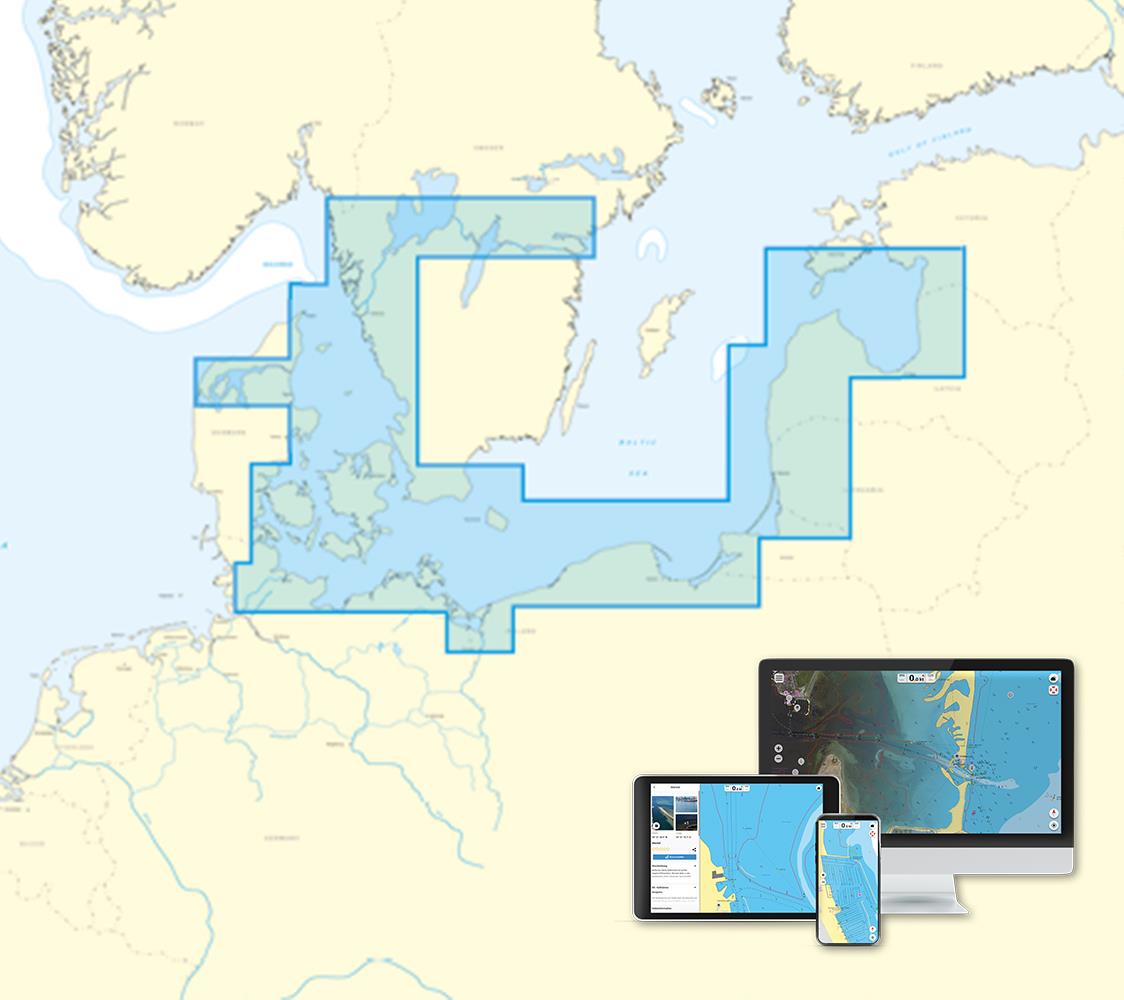 Digitale Seekarten für die NV Charts App - Ostsee und Kattegat
