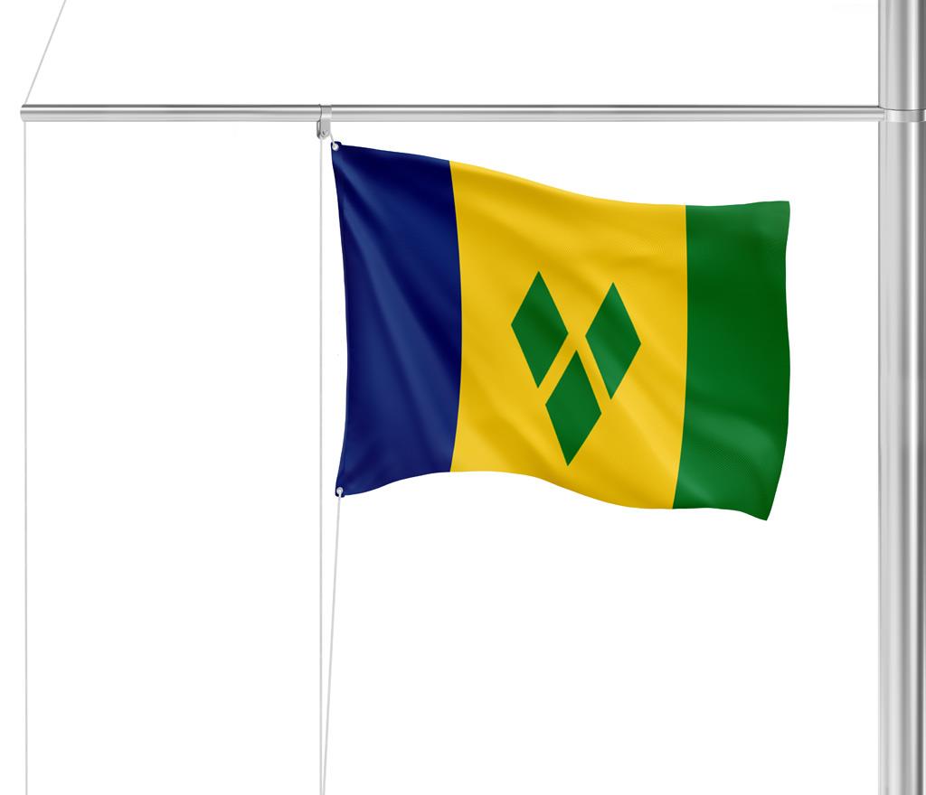 Gastlandflagge St. Vincent & the Grenadines 20x30cm - Glanzpolyester -