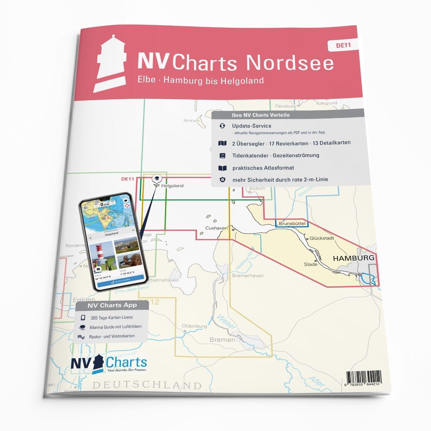 ABO - NV Charts Nordsee DE11 - Elbe, Hamburg bis Helgoland