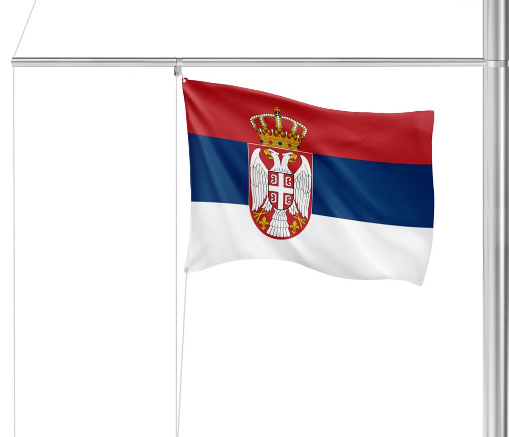Gastlandflagge Serbien 20x30cm - Glanzpolyester -