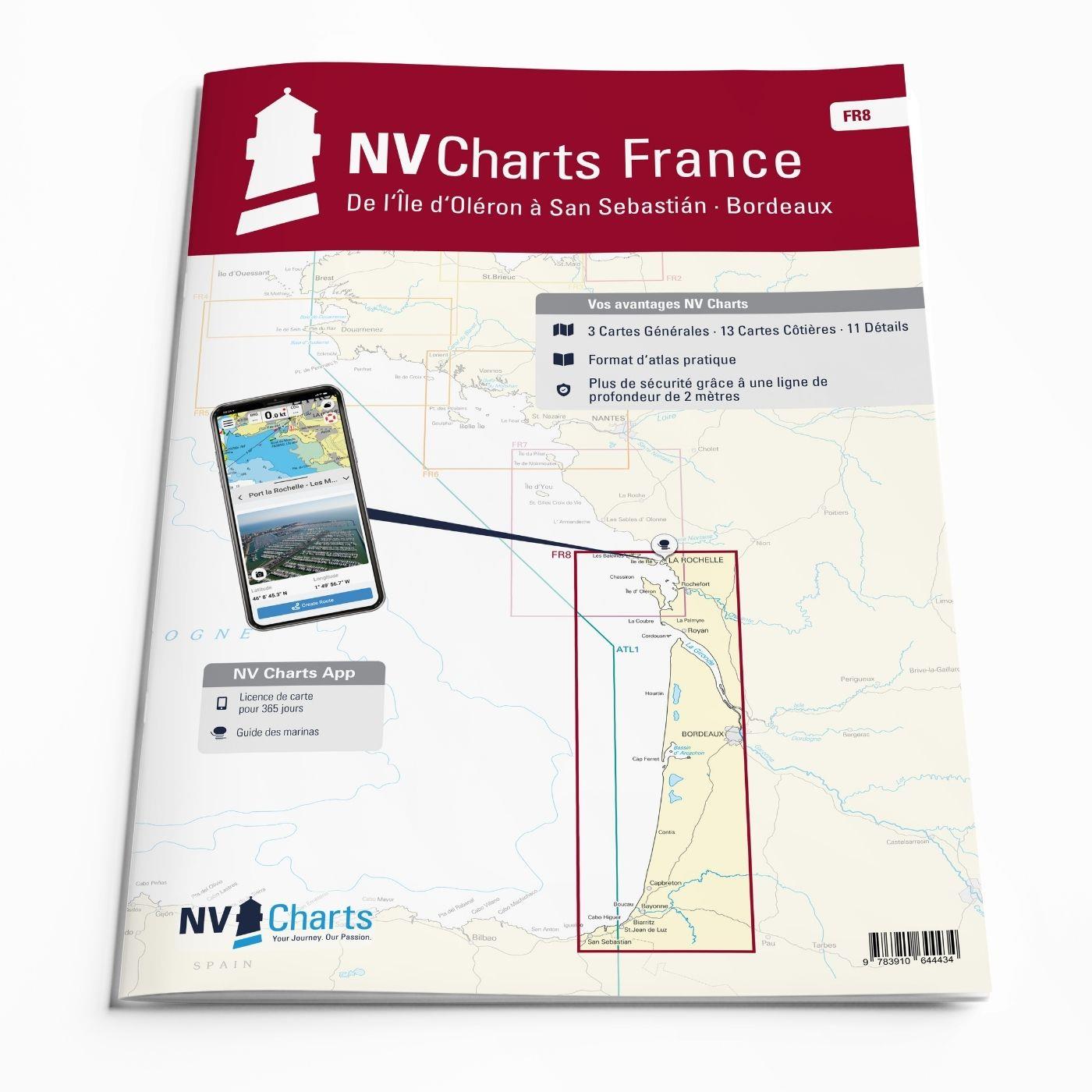 NV Charts France FR8 - Île d'Oléron à San Sebastian