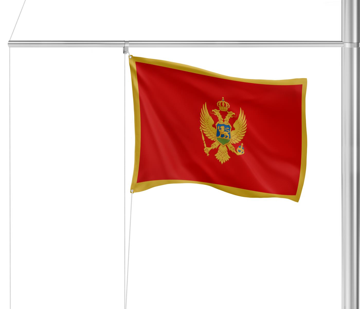 Gastlandflagge Montenegro 30x45cm - Glanzpolyester -