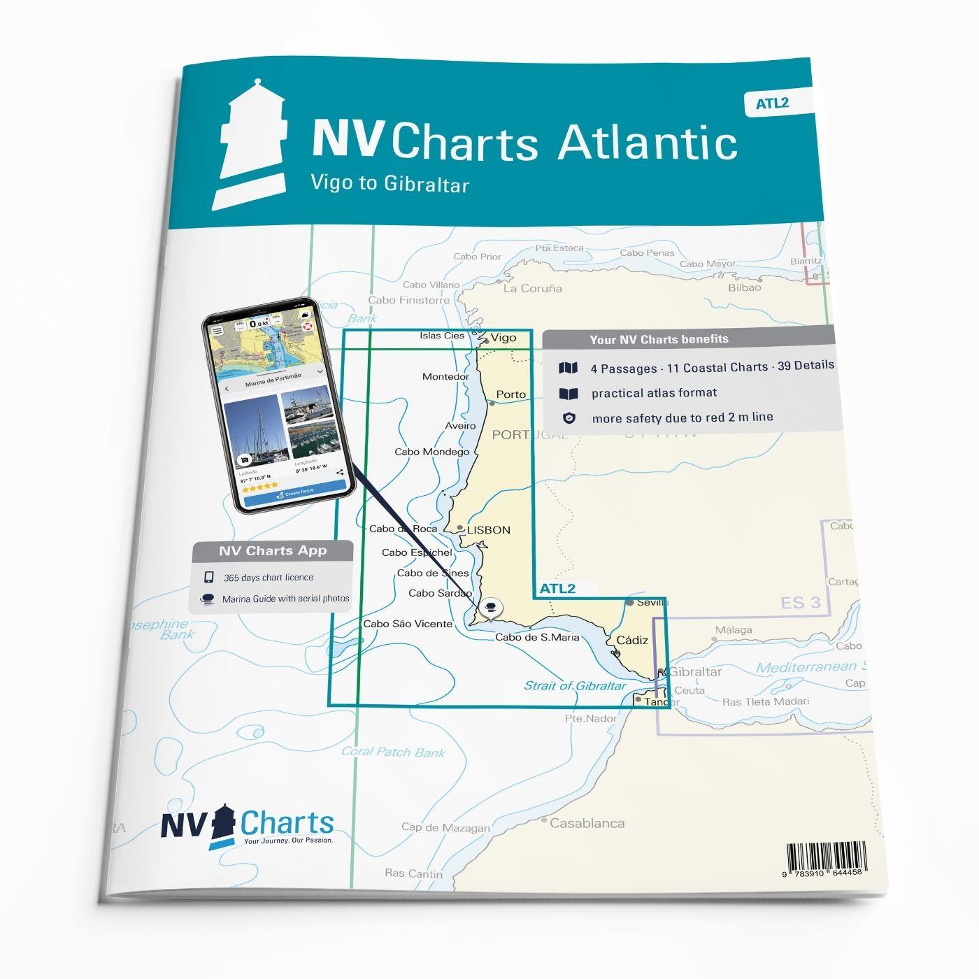 NV Charts Atlantic ATL2 - Vigo to Gibraltar