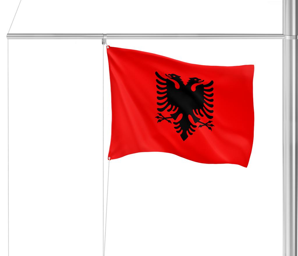 Gastlandflagge Albanien 20X30cm - Glanzpolyester -