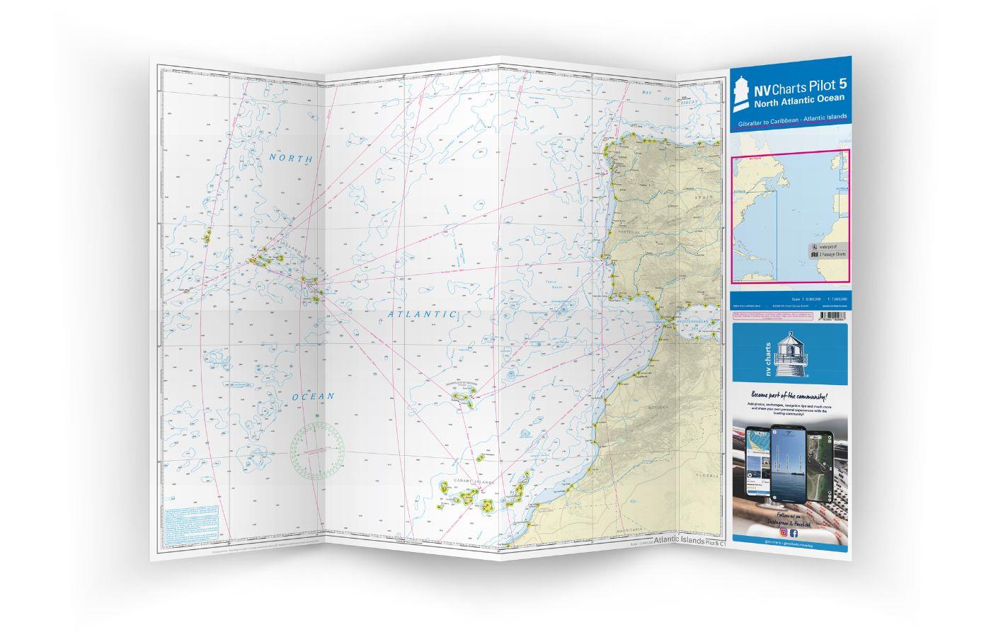NV Charts Pilot 5 North Atlantic Ocean - Gibraltar to Caribbean, Atlantic Islands