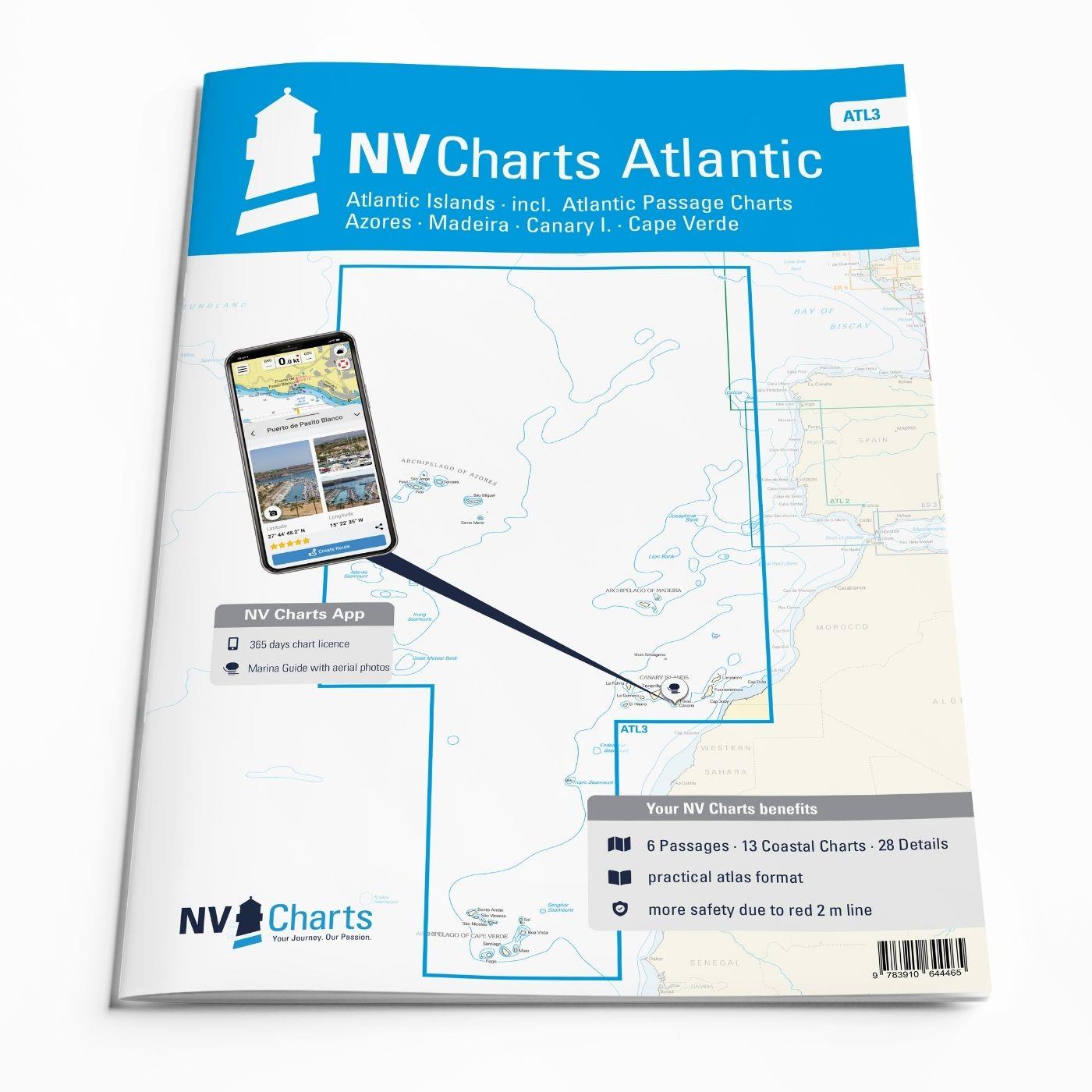 NV Charts Atlantic ATL3 - Atlantic Islands Azores - Madeira, Canary Islands, Cape Verde 